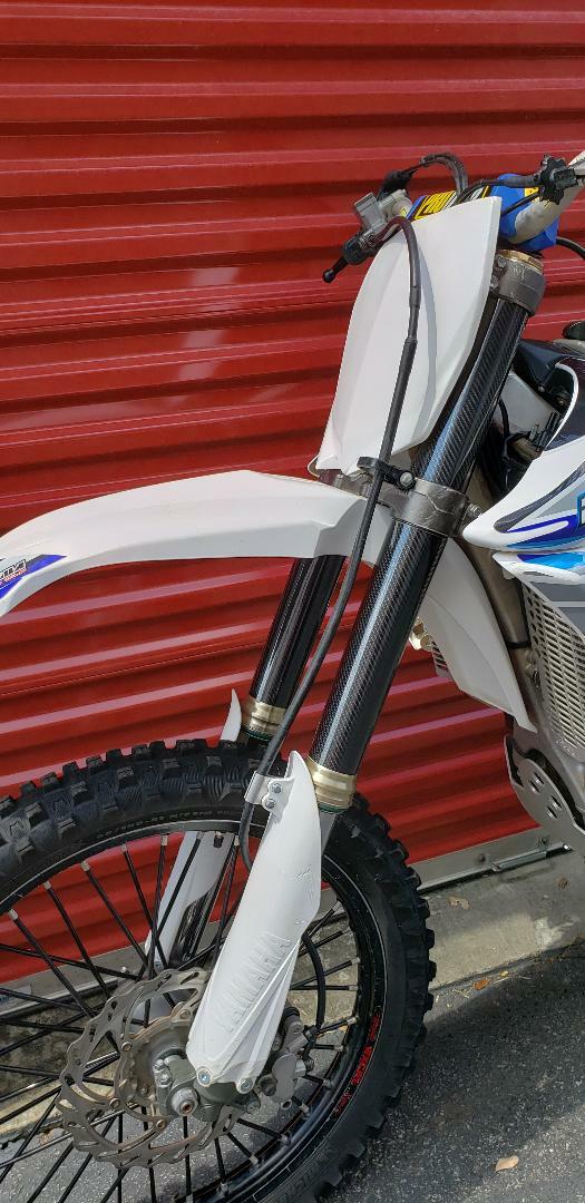 Fork Skins Guards Covers Glossy Carbon Fiber Graphics KTM 250 350 450 SXF XCF W