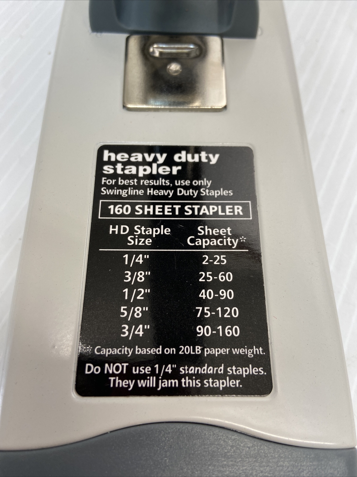 NEW Swingline Deluxe HeavyDuty Stapler 160Sheet Capacity Platinum 39002 eBay