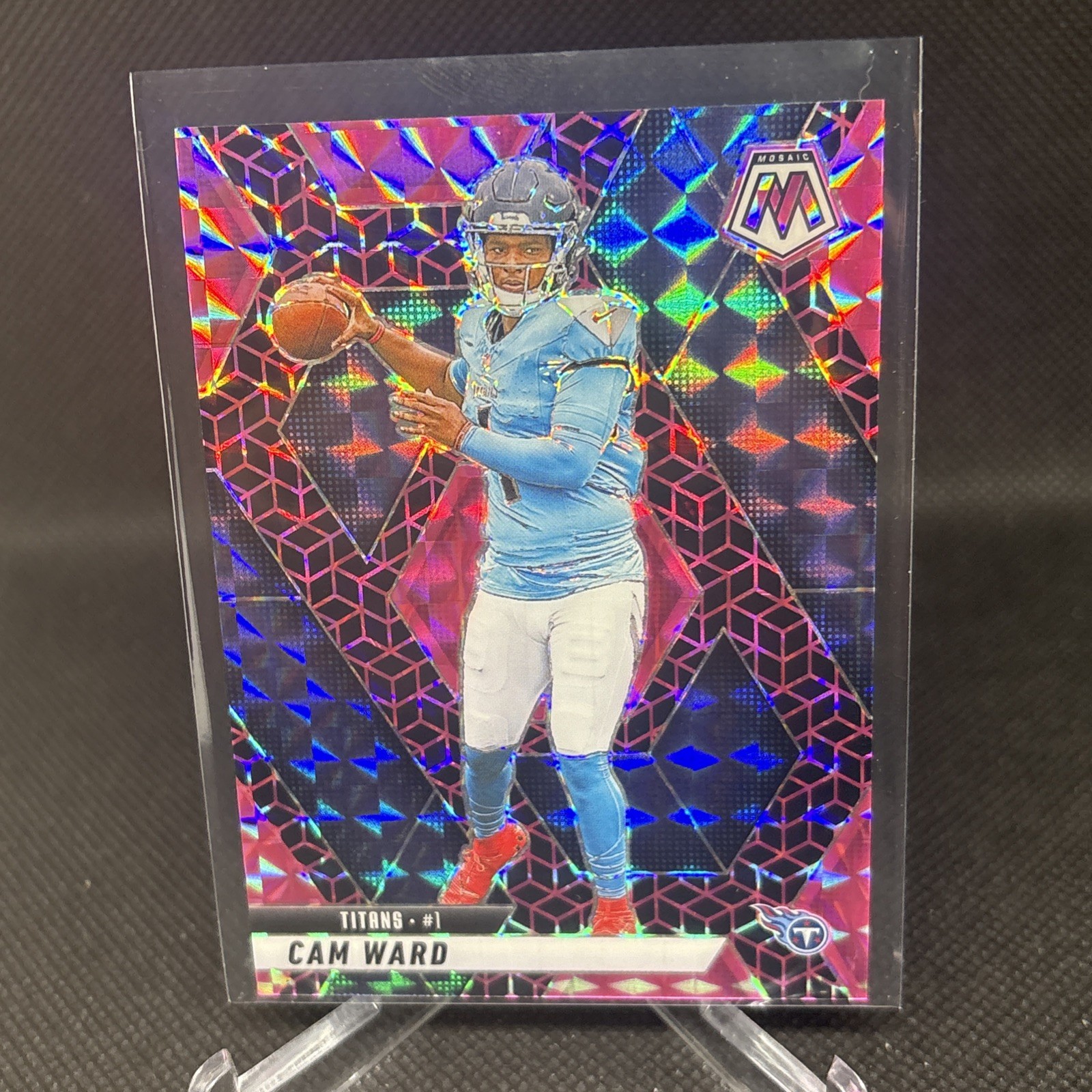 2025 Mosaic Cam Ward FOTL Pink Spectris Prizm RC /13 Titans Rookie 382