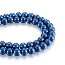 Elecrelive 1 Strand Glass Pearl Beads for Jewelry Making, 8mm Round Pearlized...