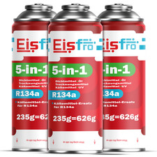 K&auml;ltemittel EISFRO 3x 5-in-1 R134a Klimaanlage Ersatzgas PAKET Dichtmittel &Ouml;l