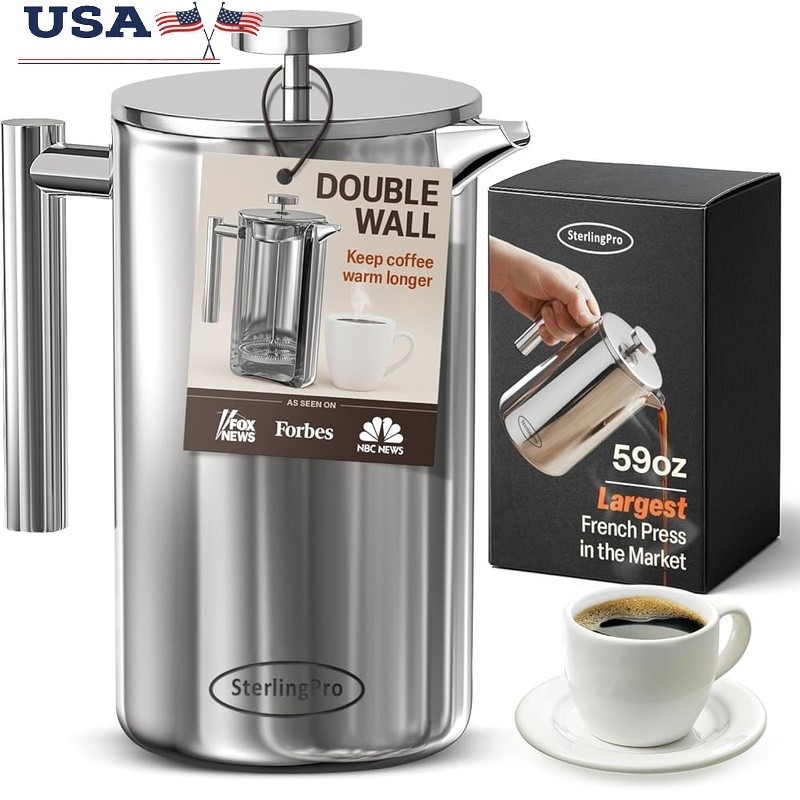 59oz Insulated Stainless Steel Dual Filter New