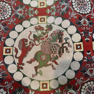 Japanese Bingata Ryukyuan Dye Fabric Tasato Tatsumura Warrior Horse
