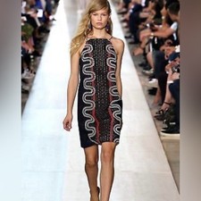 Tory Burch Runway Black Eyelet Embroidered Pencil Dress NWT $1,295, Size 6