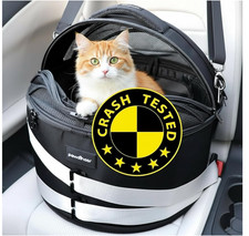 Crash-Tested 3-in-1 Portable Small Dog  Cat Car Seat Pet Carrier, 5-Star Cert.