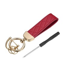 1Set Car Key Chain Ring Clip 4.9" Keychain Key Fob with D Ring Dark Red Gold