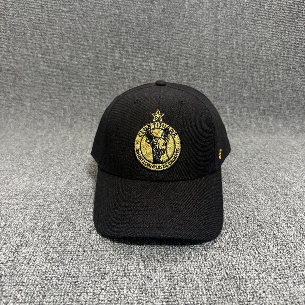 '47 Brand Club Tijuana Snapback Cap Black Gold Curved Brim Hat