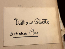 William Gillette Very Rare Very Early Autographed Card 1900 Sherlock Holmes