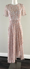 LK BENNETT Short Sleeve Pale Pink Floral Fit ...
