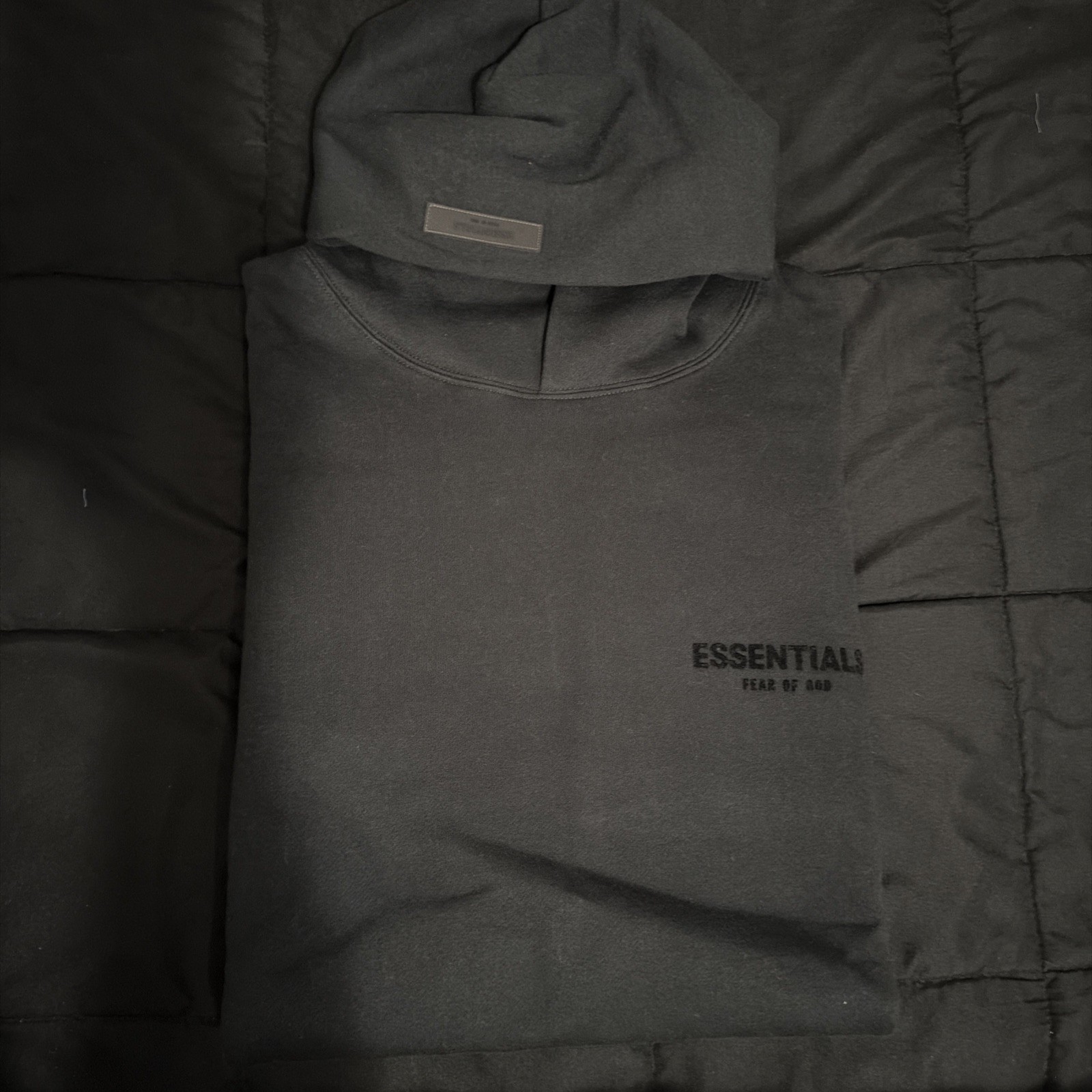 Essentials Fear of God Stretch Limo Black Hoodie Size Large Authentic NEW thumbnail 3