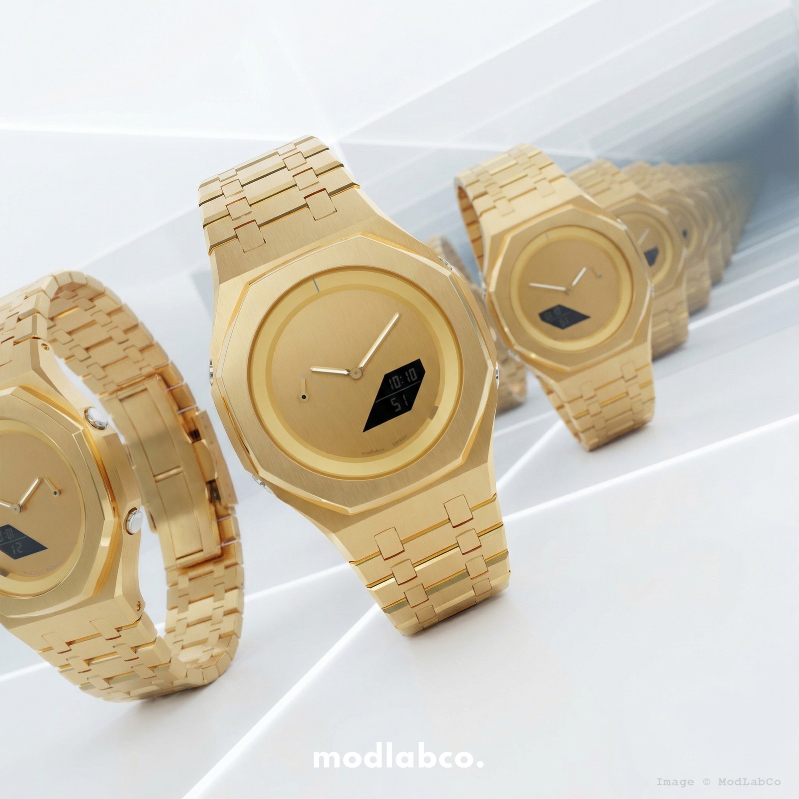 Casioak Customized Watch by [modlab company] - Signature Series GOLD - Men's Ana image 3