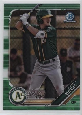 2019 Bowman Chrome Prospects Green Refractor 65/99 Austin Beck #BCP-141 h7i