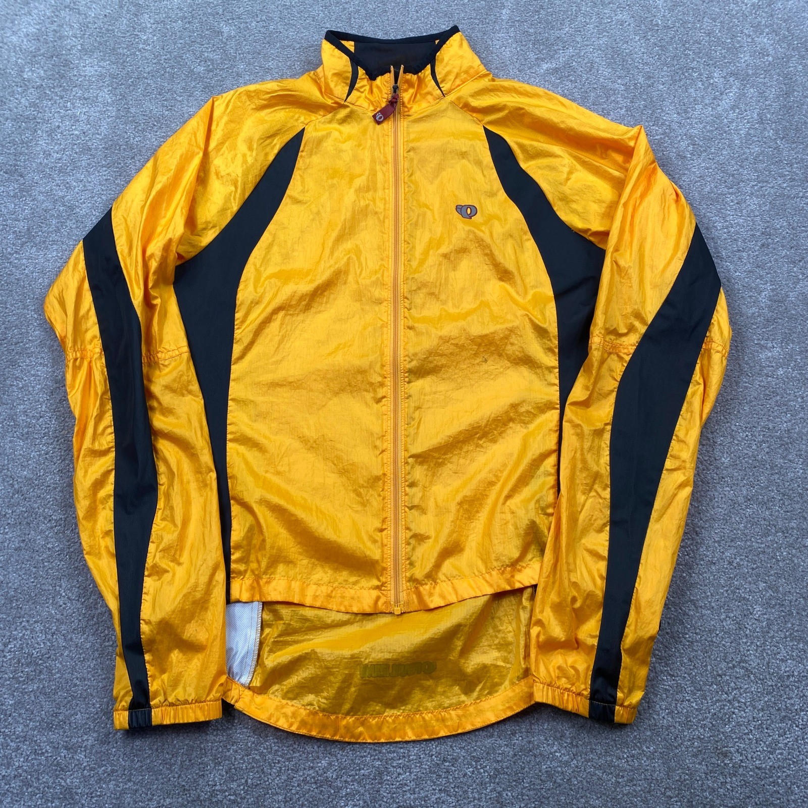 Pearl Izumi Mens Yellow Black Windbreaker Cycling Jacket Size Large