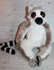 Wild Republic Gray Monkey Plush Stuffed Animal Toy 21" with Striped Tail Lemur