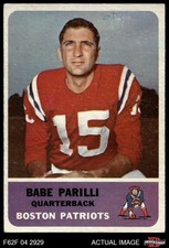 1962 Fleer #4 Babe Parilli Patriots Kentucky 6 - EX/MT
