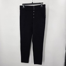 ZARA TRAFALUC Black High Waisted Button Fly Zipper Leggings Women's L
