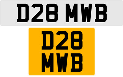 D28 MWB OLD STYLE 3X3 NUMBER PLATE MAT MATT MARK MICK MIK MIC MEL MAX MIA MUS MR