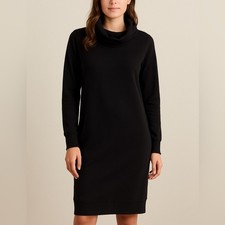 Boohoo Black Cowl Neck Sweatshirt Dress Size 6 Cozy Casual