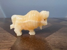 Carved Onyx Buffalo Bison 3” x 2”