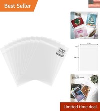 Archival Quality 11 1/4 x 14 1/8 Clear Resealable Sleeves - 100 Count for Photos