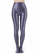 Women Elastic High Waist Tight Shiny Oil Glossy Pantyhose Yoga Dance Stockings 