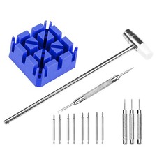 14Pcs Watch Repair and Removal Kit Band Link Remover Hammer Punch Pins7298