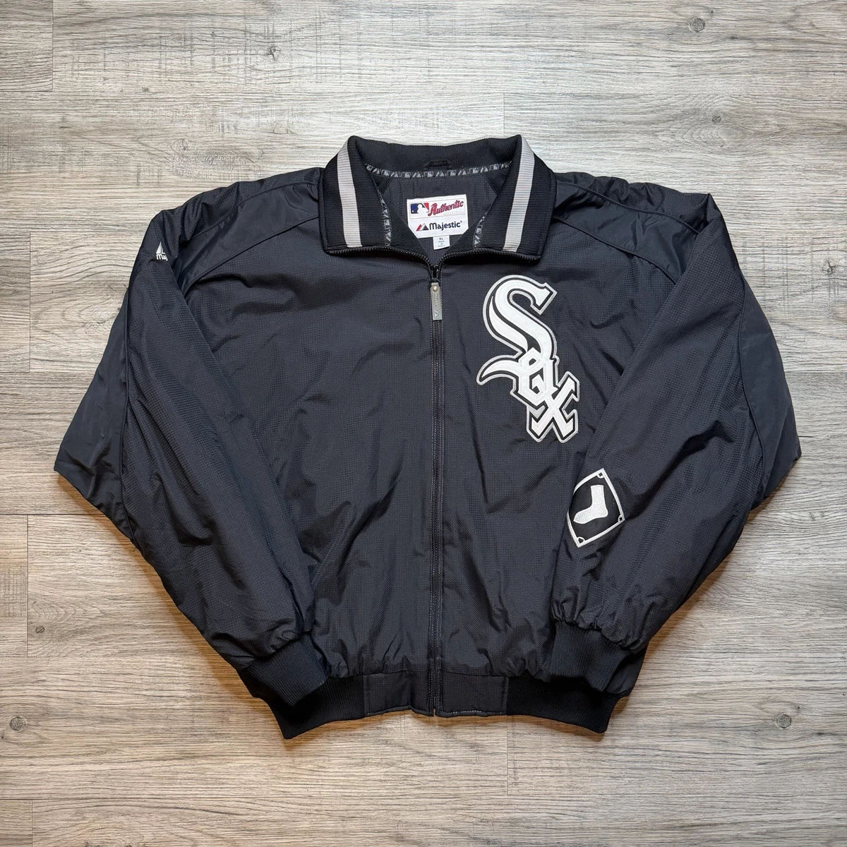 Majestic Chicago White Sox XL フルジップジャケット Chicago White Sox Majestic On-Field Therma Base Thermal Full-Zip
