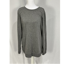 Torrid Active Women's Gray Lace-Up Back Pullover Sweatshirt Long Sleeve 2