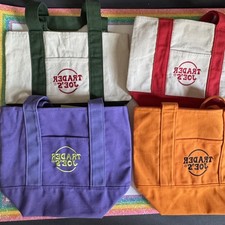 1 Trader Joe  s Mini Canvas Reusable Tote Bags Colorful Canvas comes in 4 Colors