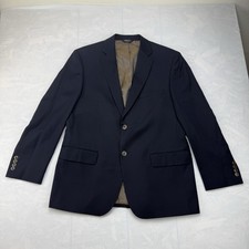 Joseph  Feiss Gold 44R Navy Blue 100 Wool Two Button Blazer Sport Coat