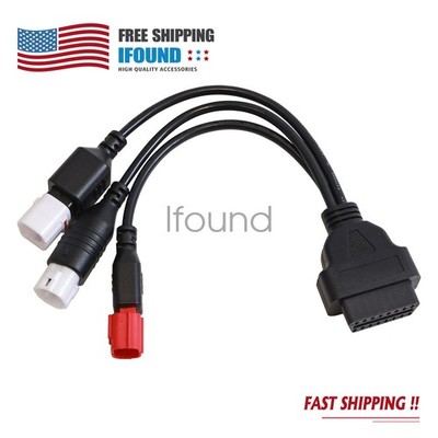 For Yamaha Motorcycle 3pin 4 pin 6p 3in1 OBD2 Diagnostic Adapter Connector Cable