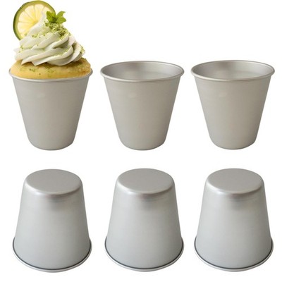 6 PCS Tart Pan Set, Aluminum Popover Pans, Individual Yorkshire Pudding Cup M...