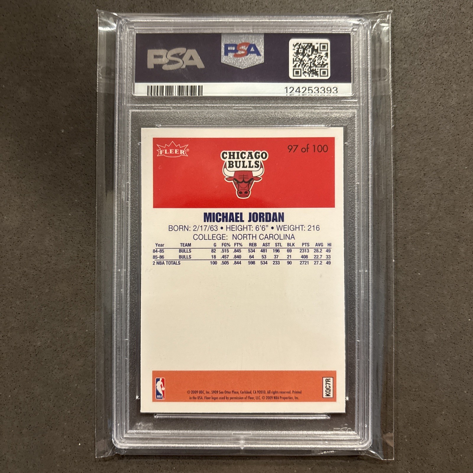 2009 UD Basketball Jordan Legacy Gold Michael Jordan card# 97 graded PSA 8 NM/MT view 2