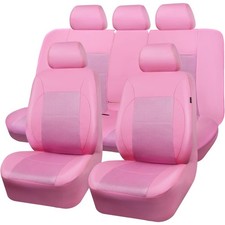 Pink Leather Seat Cover Automotive Breathable Universal Car Seat Cover Set
