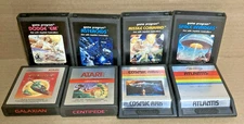 Atari 2600 (8) Game Lot Imagic Atlantis Invaders Centipede Galaxian Asteroids
