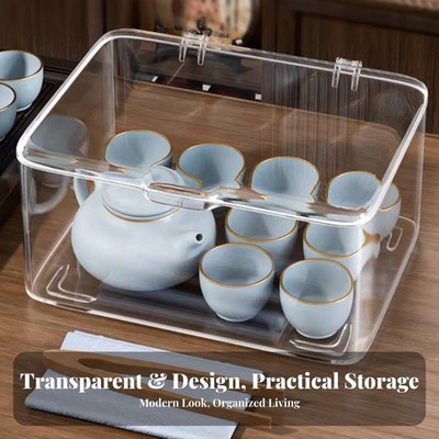 Transparente Teebox Tee- und KaffeE & Service Fächern Staubdicht TeegE &