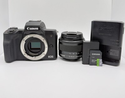 Canon EOS M50 Mirrorless Camera 24.1MP w/ EF-M 15-45mm Lens   VERY LOW SHUTTER 
