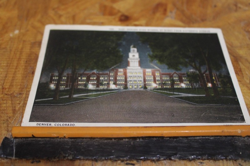 Postcard-X-East Denver High School, Denver, Co.-White Border-Posted 1929