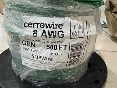 Cerrowire 500 FT 8 AWG Green Stranded Copper THHN SLiPWire Wire