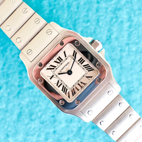 Cartier Santos Galbée W20056D6 24MM Quartz Steel Mint 1 Year W...