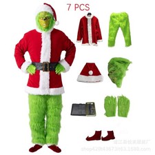 The Grinch Christmas Cosplay Costume Santa's Archenemy Performance Cute Outfit