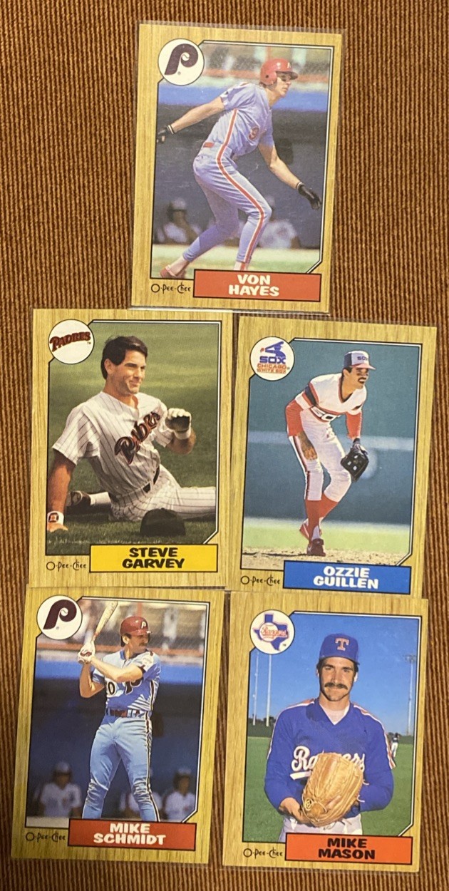 1987 O-Pee-Chee  Baseball  5 Card Lot