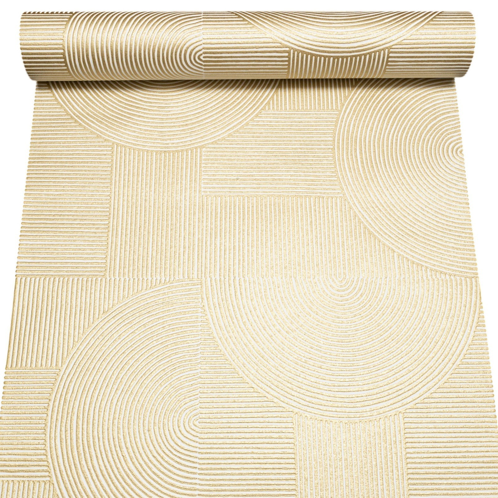Gold White Geometric Wallpaper Shimmer Textured Thick Vinyl Slightly Imperfect
