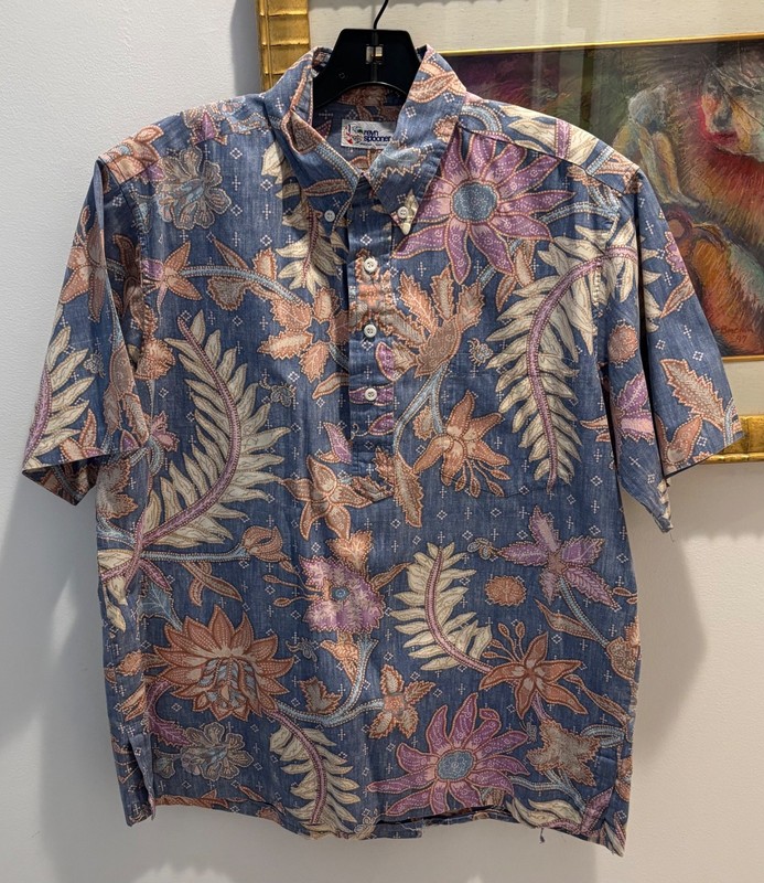 REYN SPOONER Sz M Pull-over 4 button shirt 100% cotton -never worn