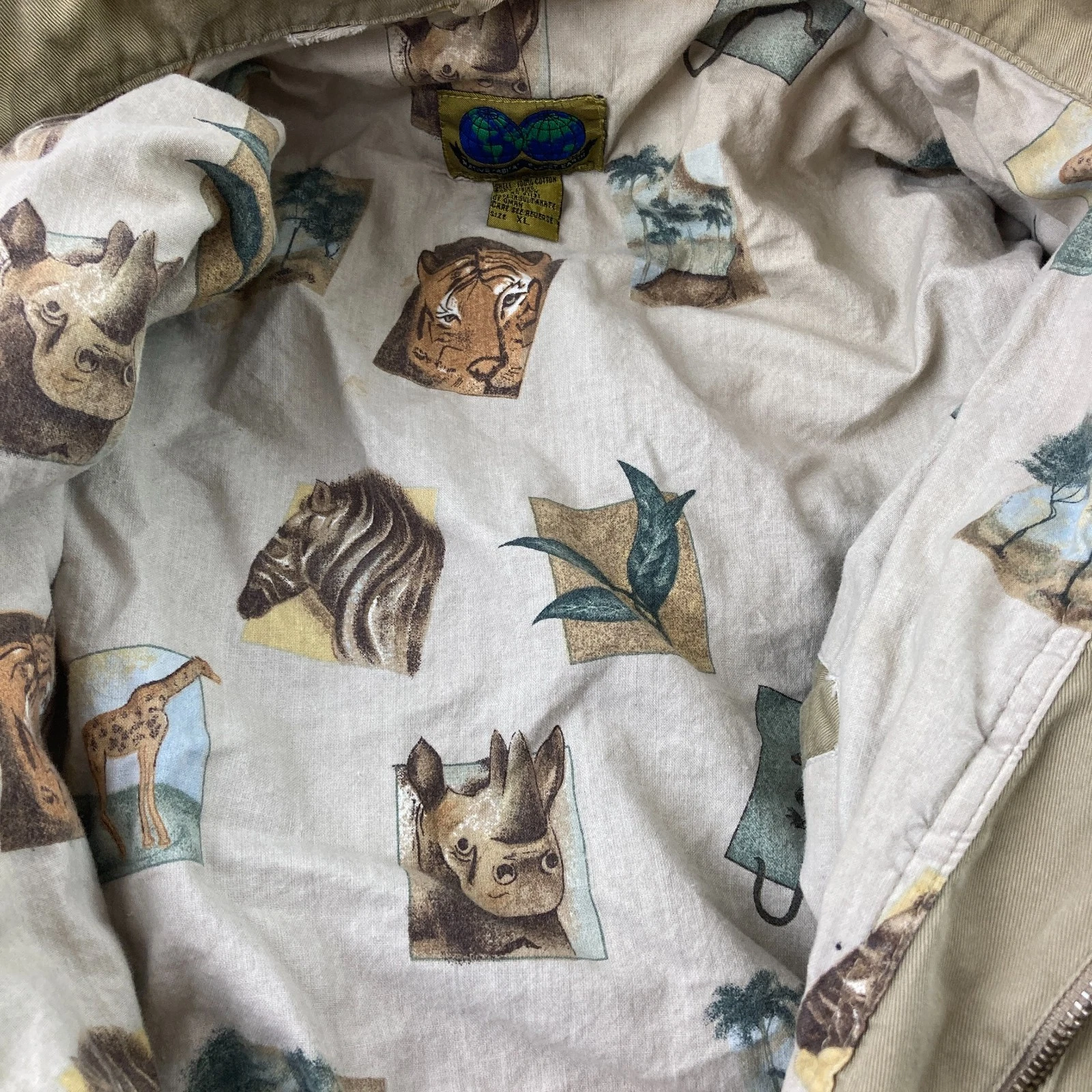 Vintage Native Habitat Safari Jacket Men's XL Tan Animal Hunting Planet Earth - product detail image 8