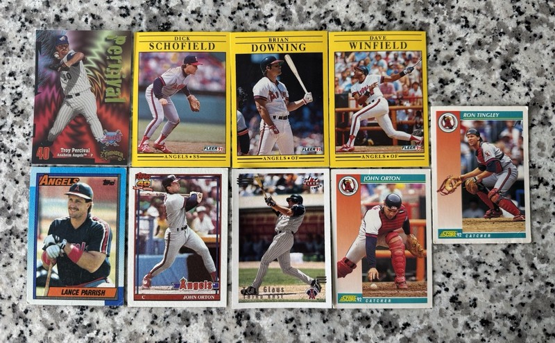 Anaheim Angels Baseball Card Lot Years '90 '91 '92 '98 And '02 Included