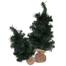 2 Pcs Miniature Xmas Trees Artificial Tabletop Christmas Tree Props for Party