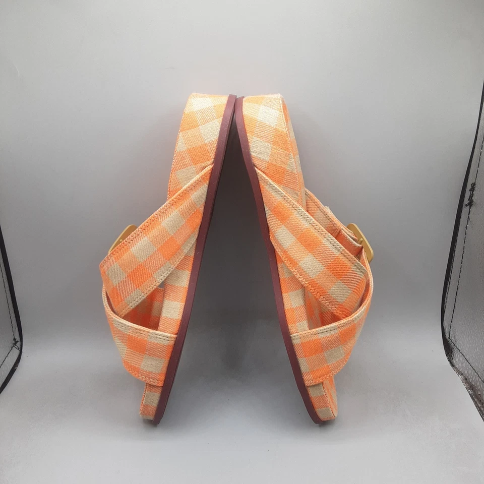 Женские сандалии-шлепанцы Camper Atonik крест-накрест 8 М оранжевые разноцветные клетчатые A1 - Изображение 3 из 4
