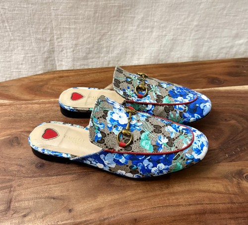 Gucci Princetown Floral Blooms Horse Bit Slip On Mules Size 37 (US 6-6.5) - Picture 8 of 14