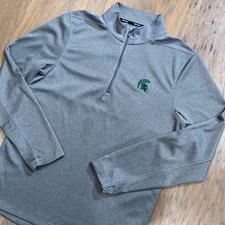 Michigan State Spartans Sweater Mens S Gray Nike Golf Performance Pullover NCAA